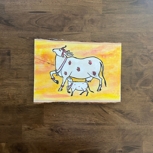Pichwai Cow Calf & Lipan Art