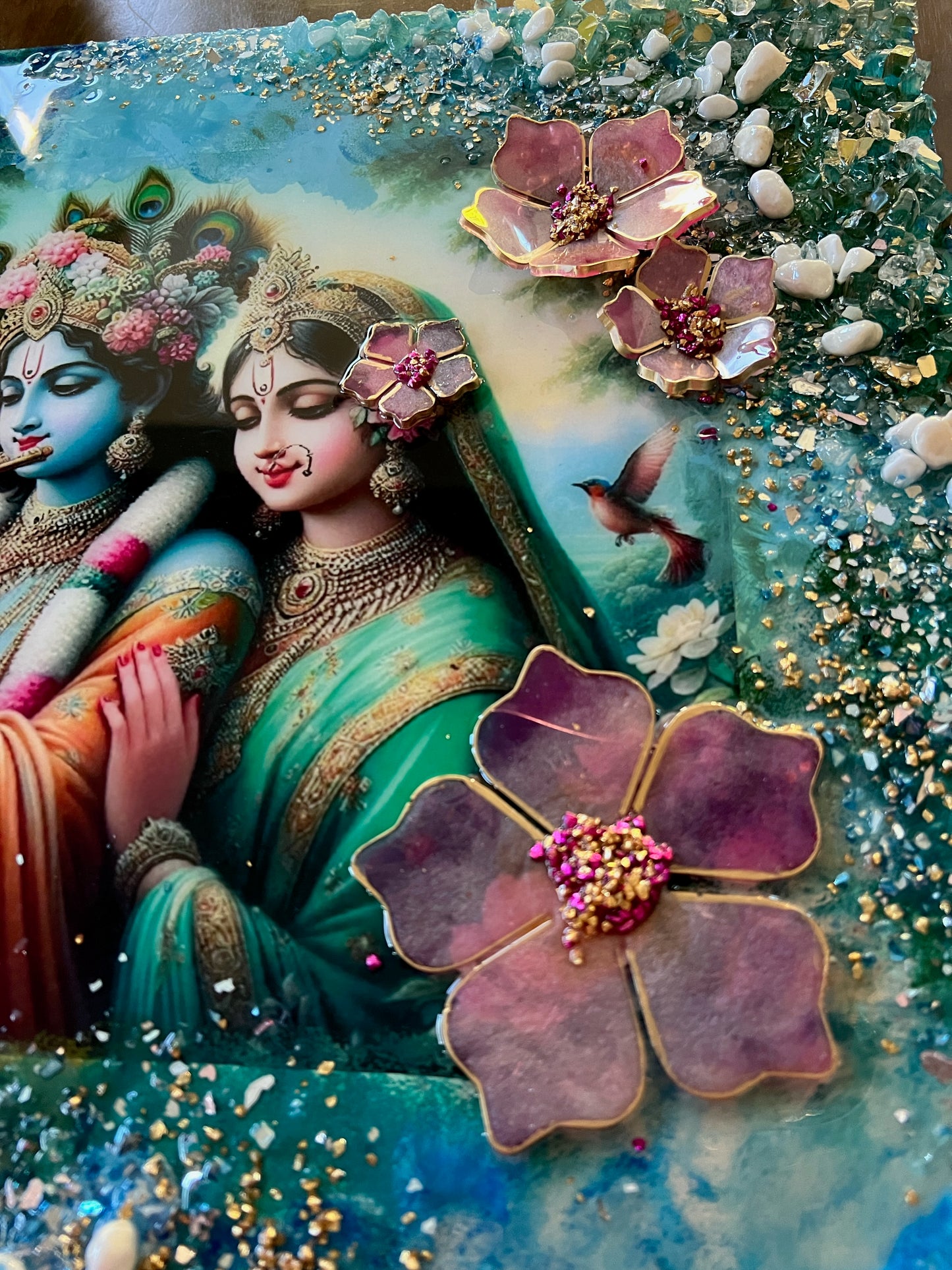 Radha Krishna Resin Wall Art