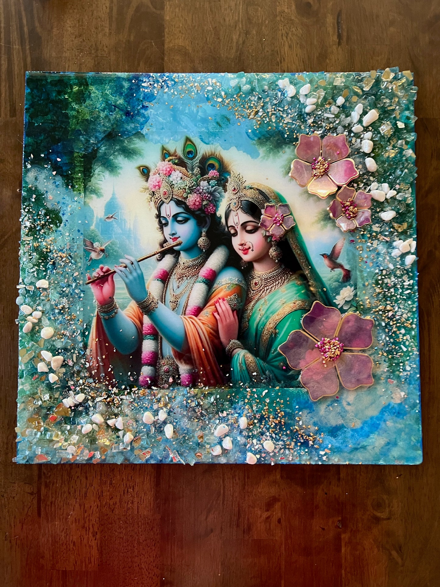 Radha Krishna Resin Wall Art