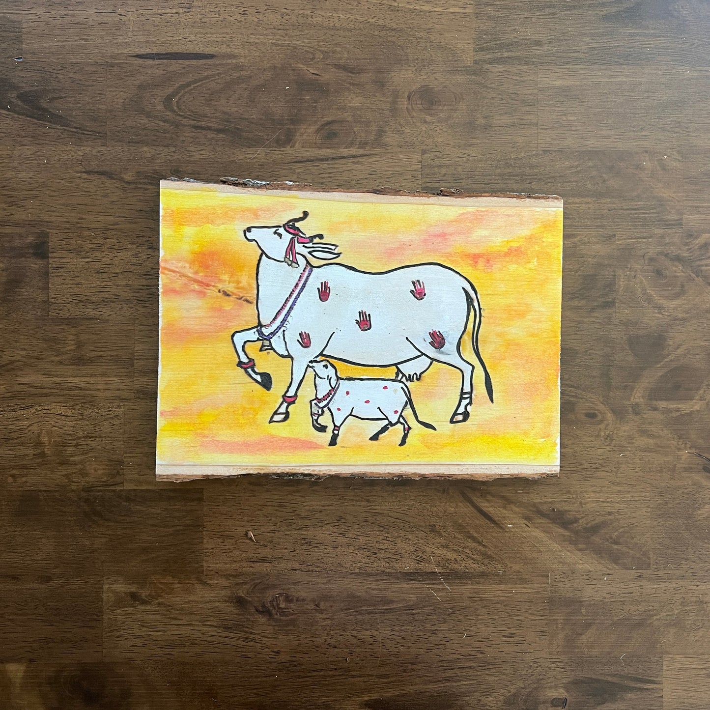 Pichwai Cow Calf & Lipan Art