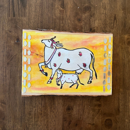 Pichwai Cow Calf & Lipan Art